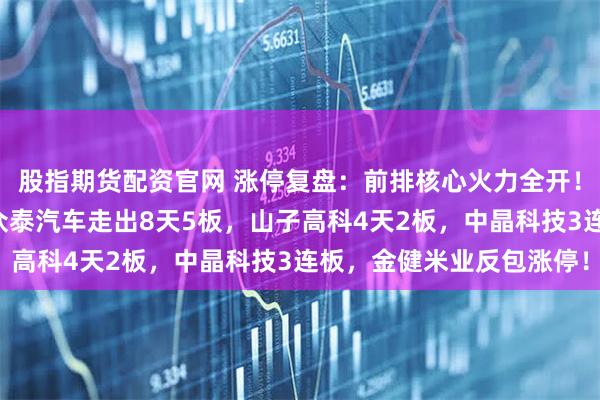 股指期货配资官网 涨停复盘：前排核心火力全开！澳弘电子斩获5连板，众泰汽车走出8天5板，山子高科4天2板，中晶科技3连板，金健米业反包涨停！